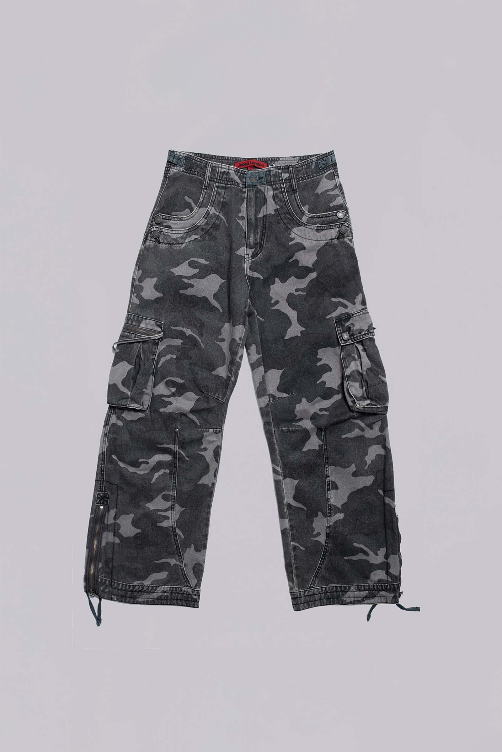 Washed Black Trooper Camo Cargo Pant
