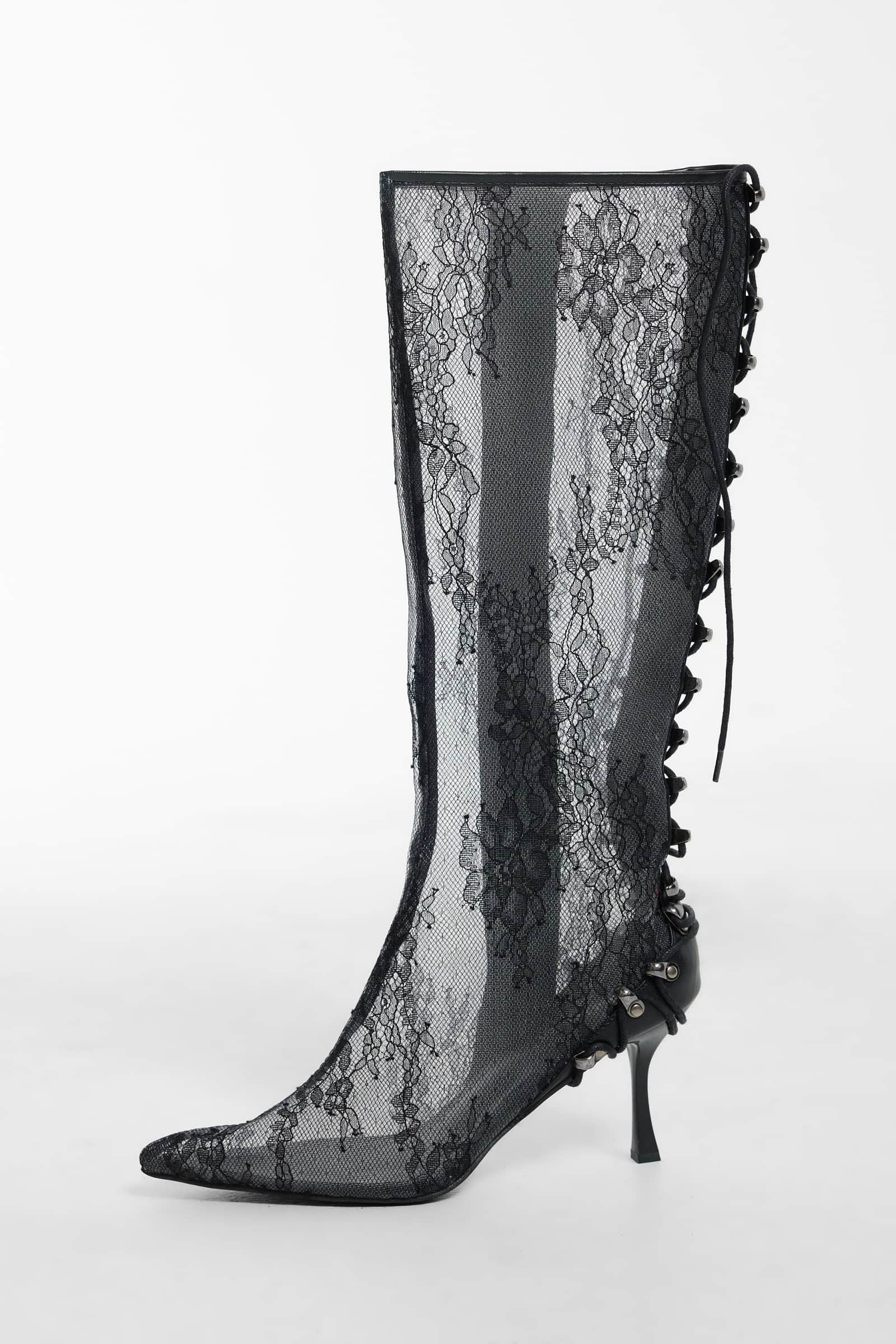Coralie Lace Knee-high Boots