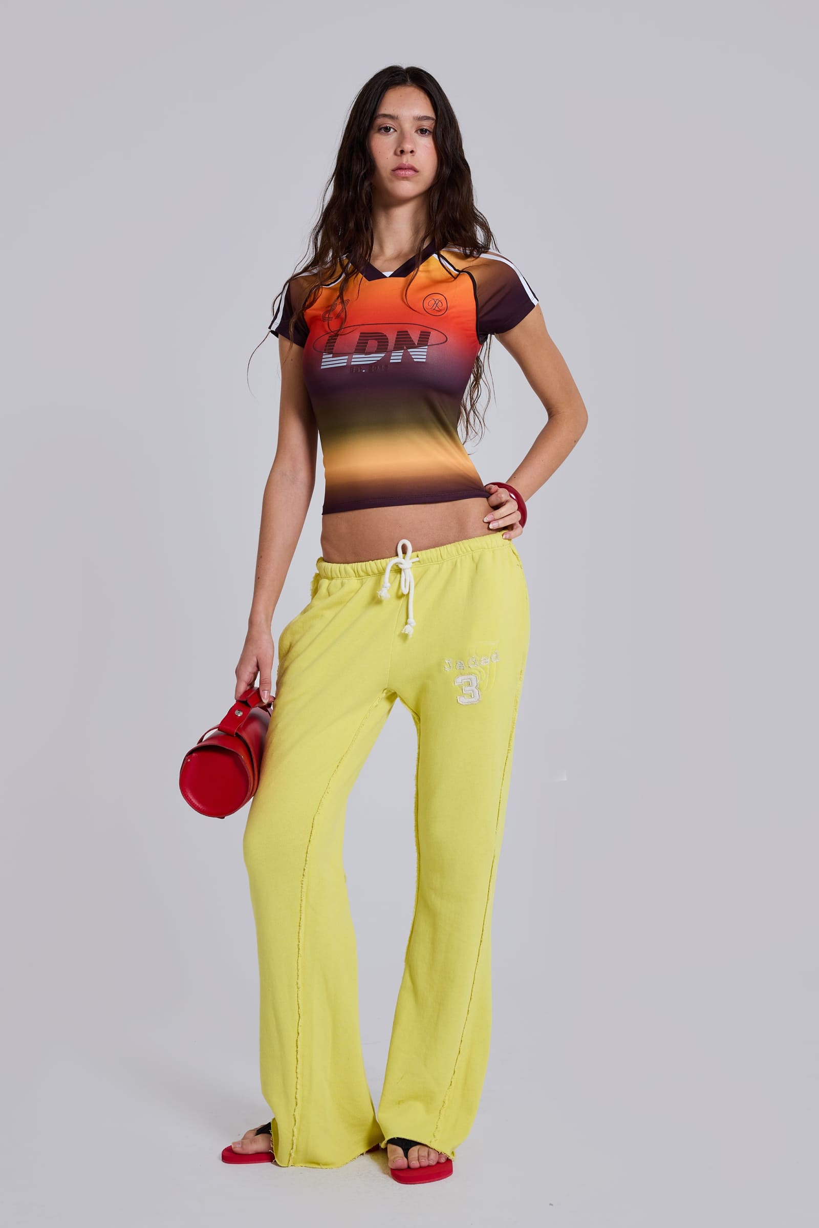 Ombre No.13 Football Baby Tee – view 1