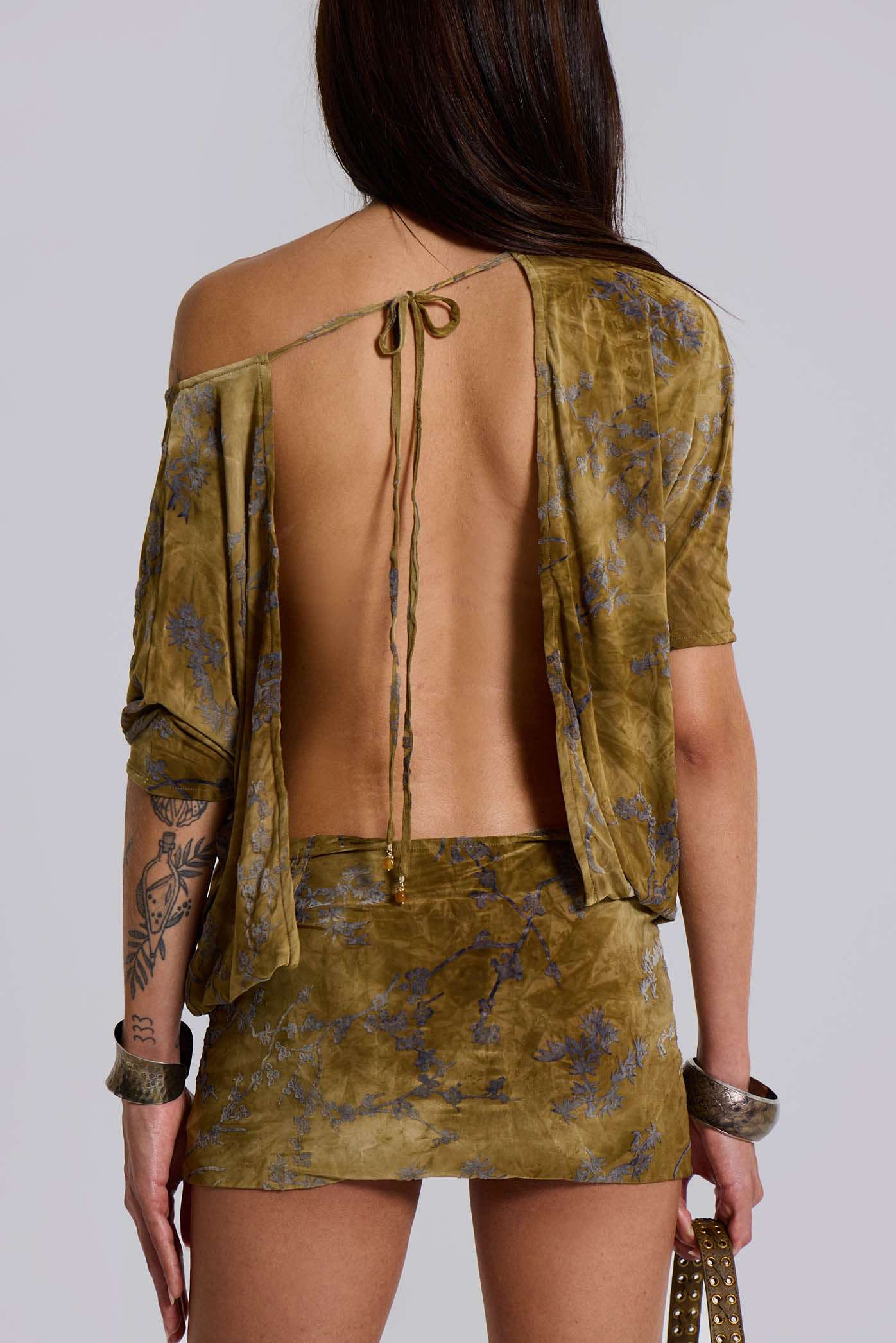 Shop Ophidian Devore Backless Mini Dress | Jaded London