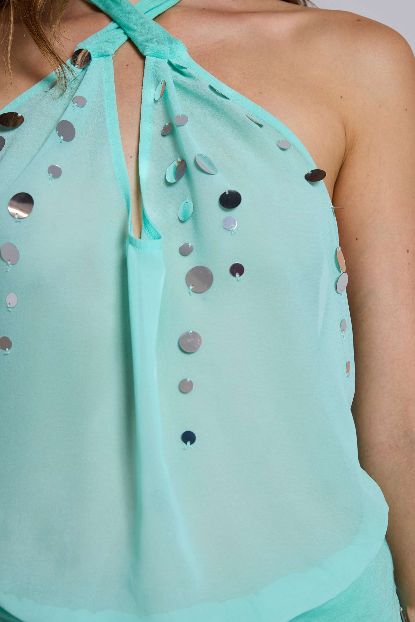 Serilda Sequin Chiffon Midi Dress