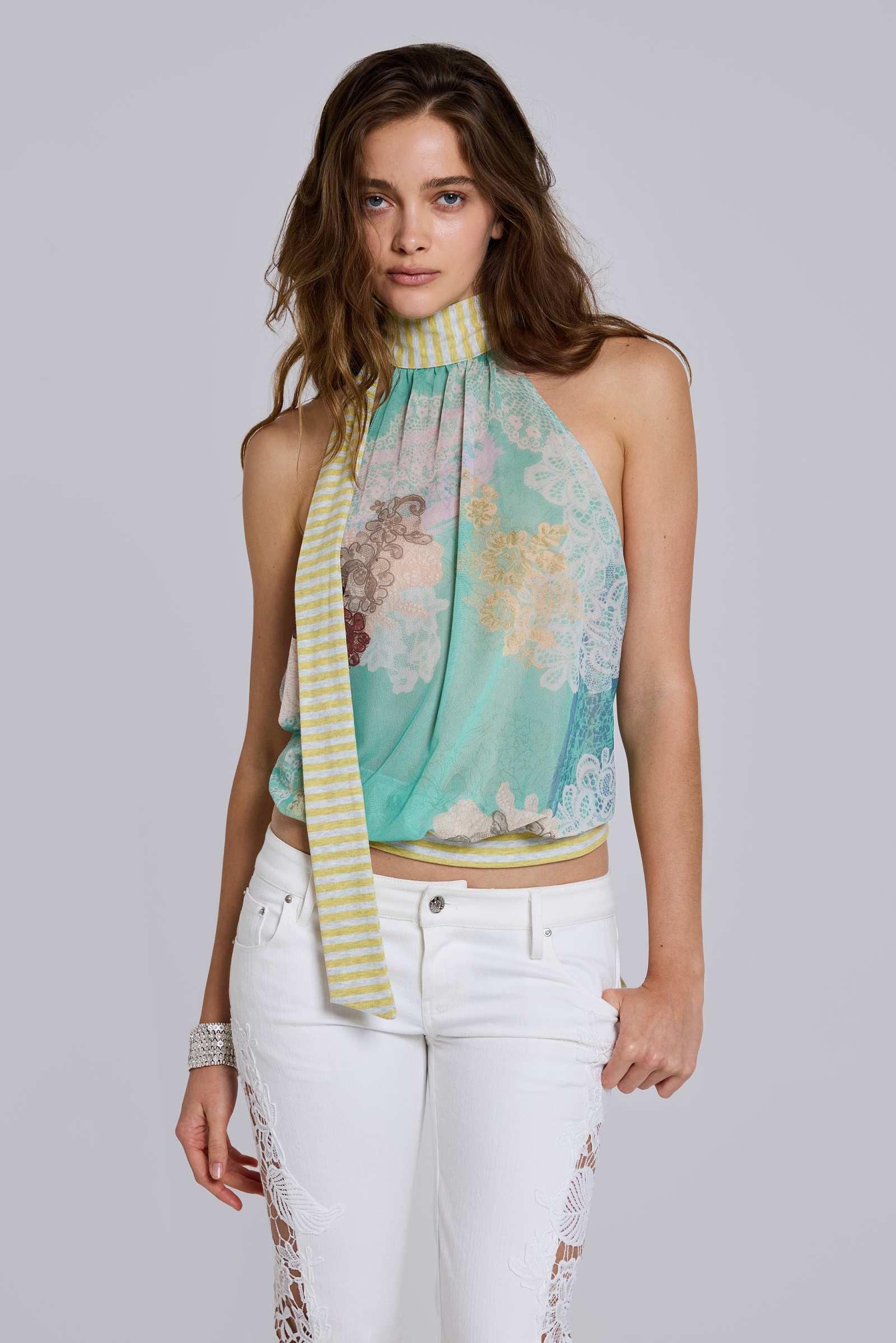 Enya Mesh Backless Top