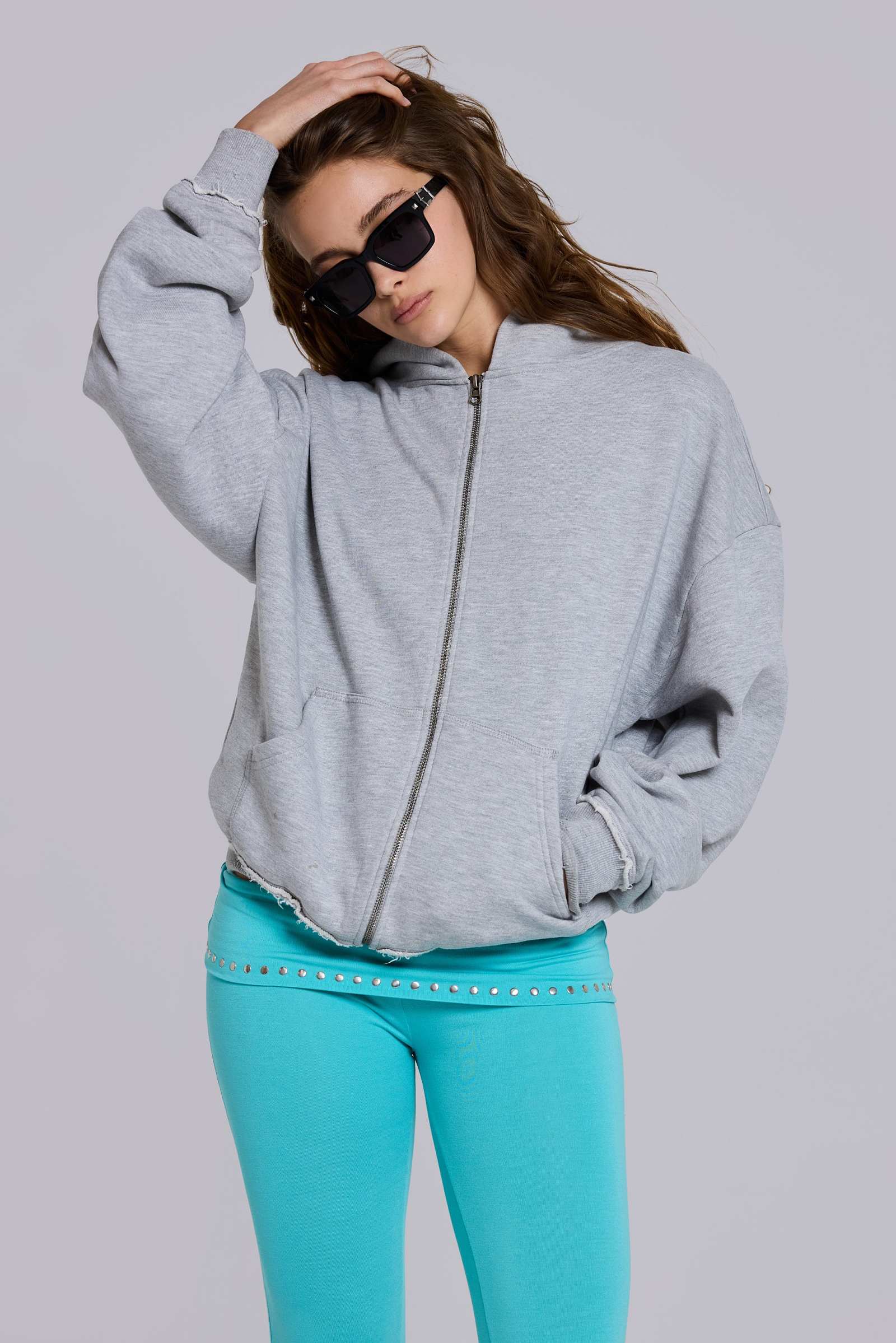 Grey Marl Oversized Monster Hoodie