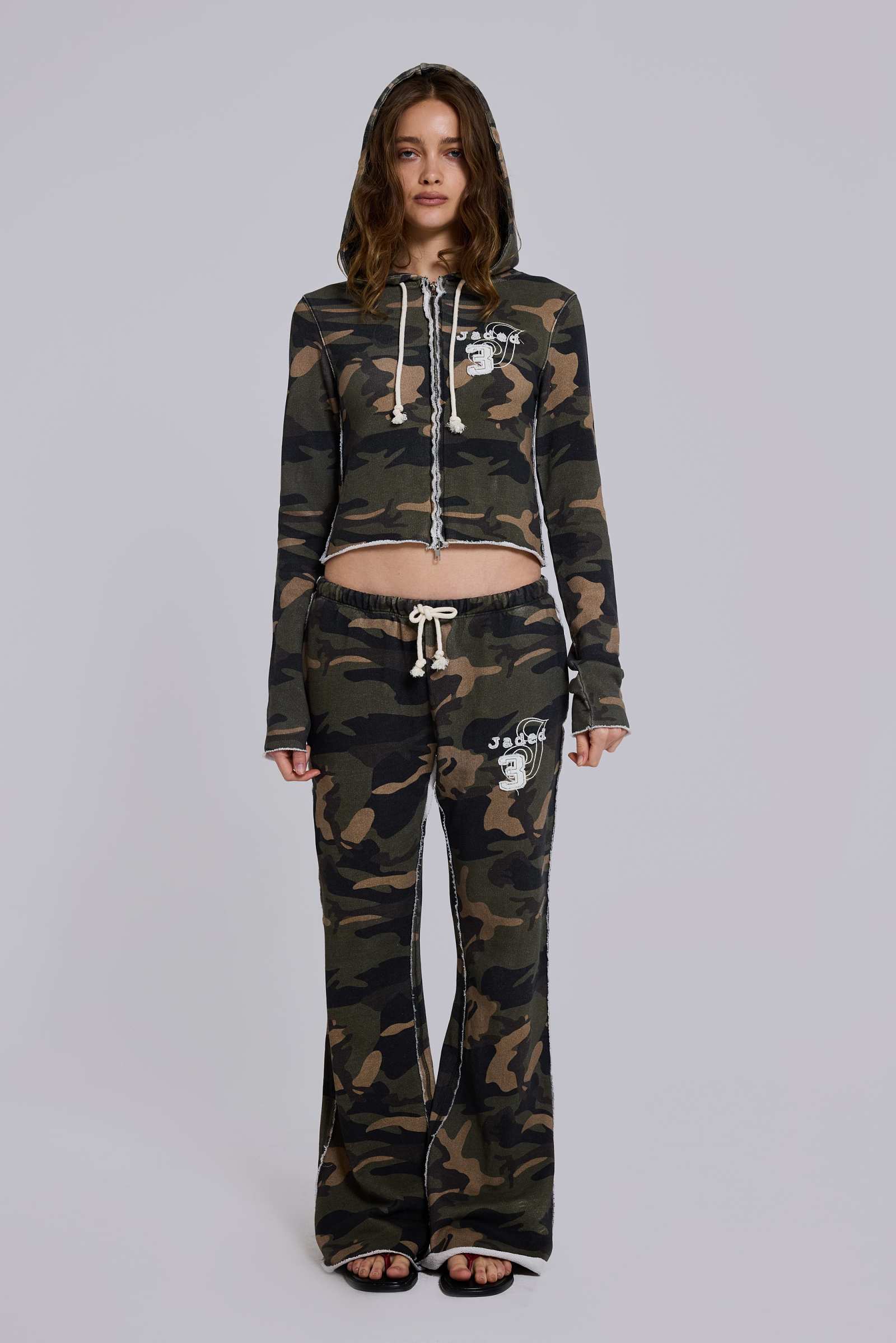 Cleo Zip Through Hoodie in Camo