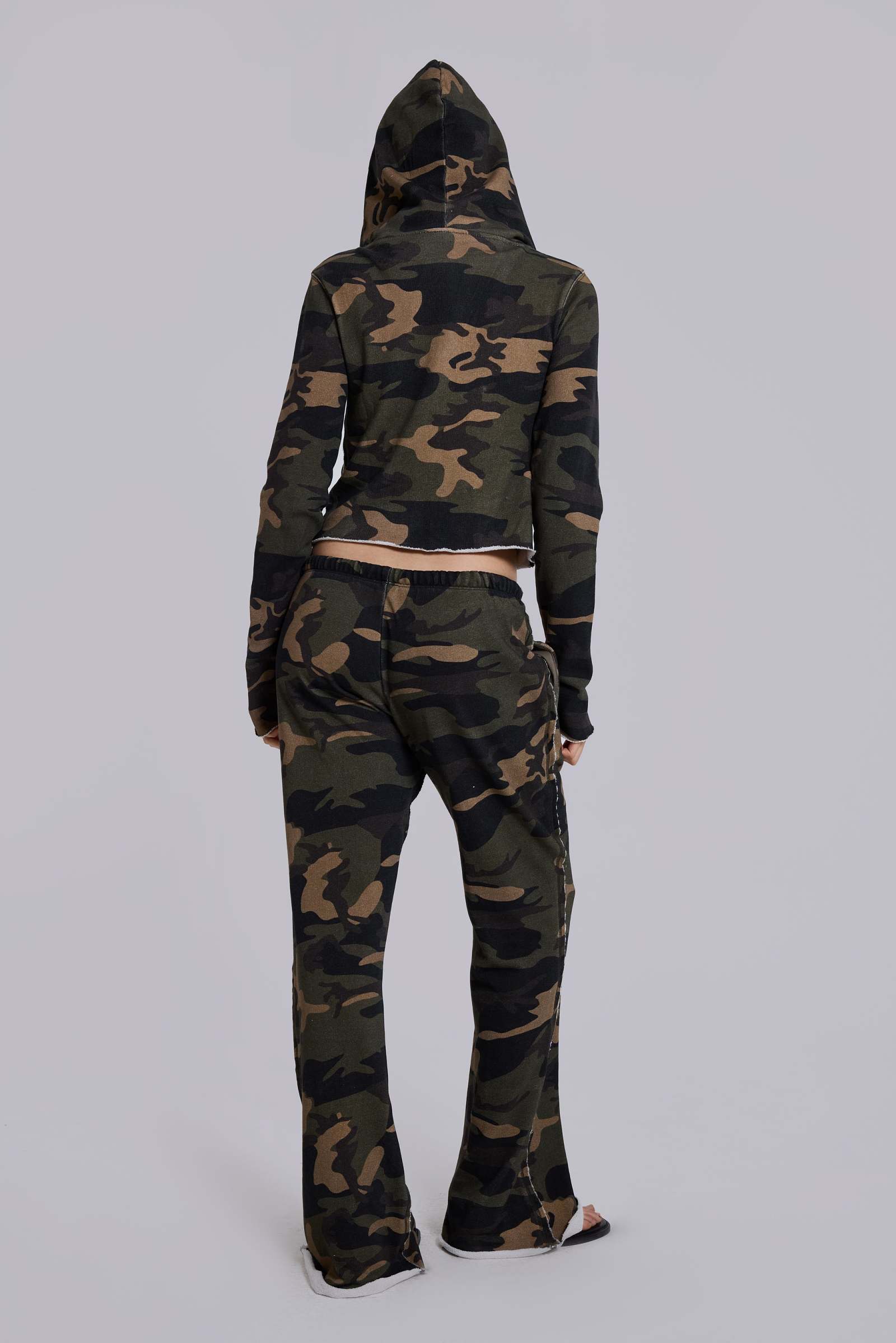 Cleo Slouchy Bootcut Jogger in Camo