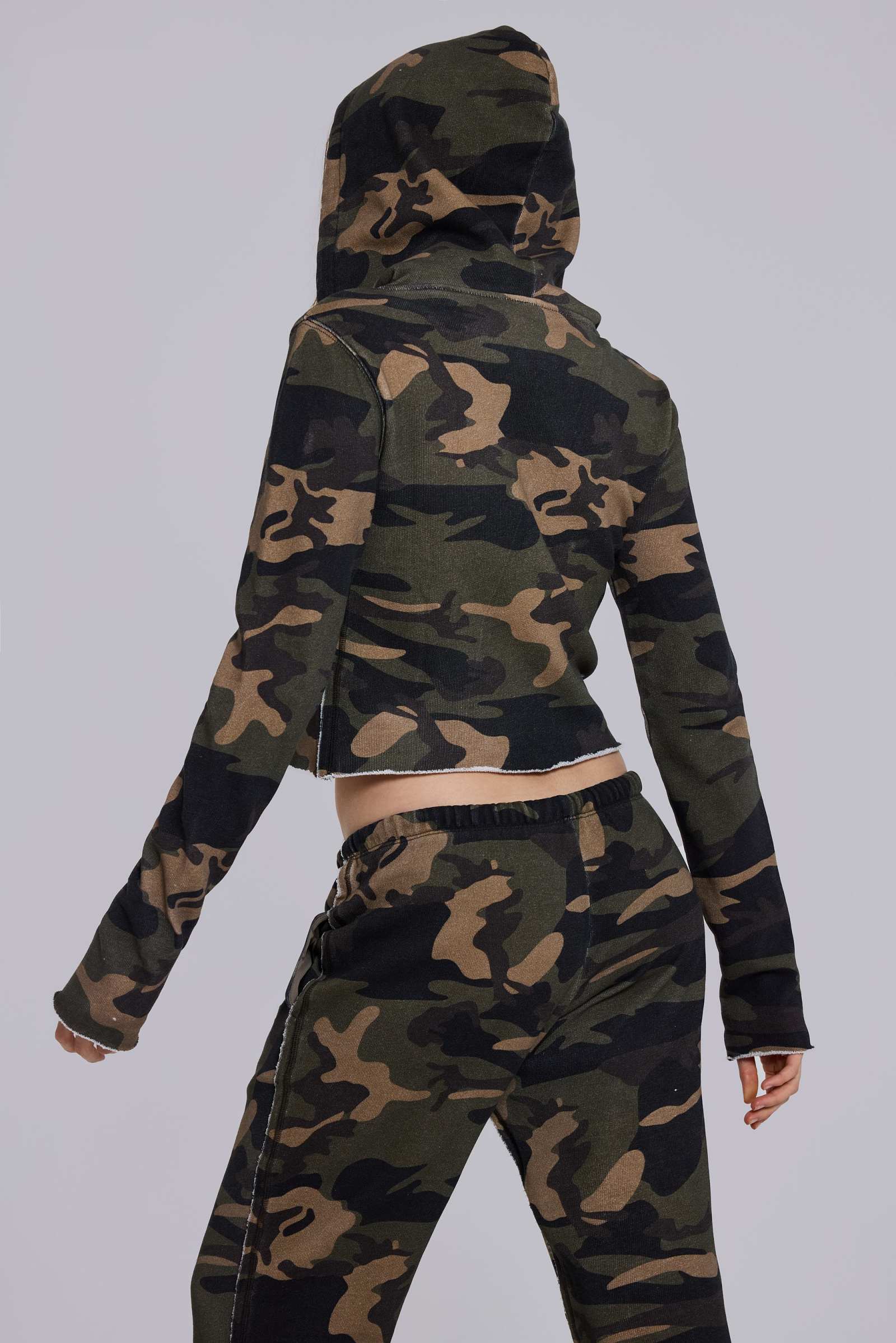 Cleo Zip Through Hoodie in Camo