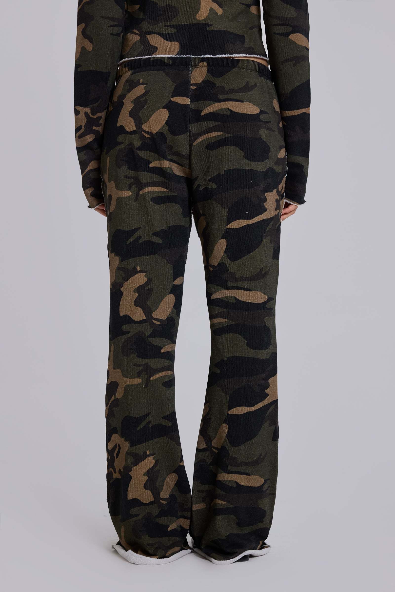 Cleo Slouchy Bootcut Jogger in Camo