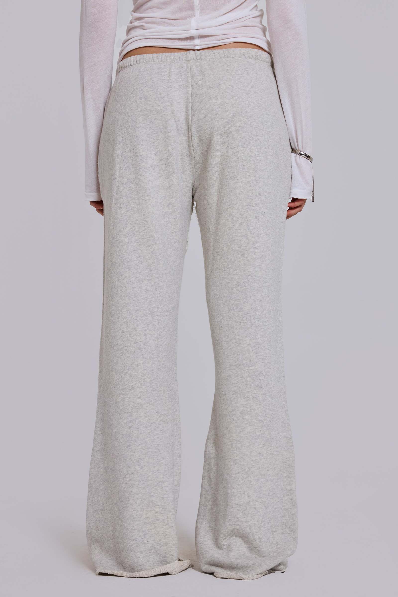 Cleo Slouchy Bootcut Jogger in Grey Marl