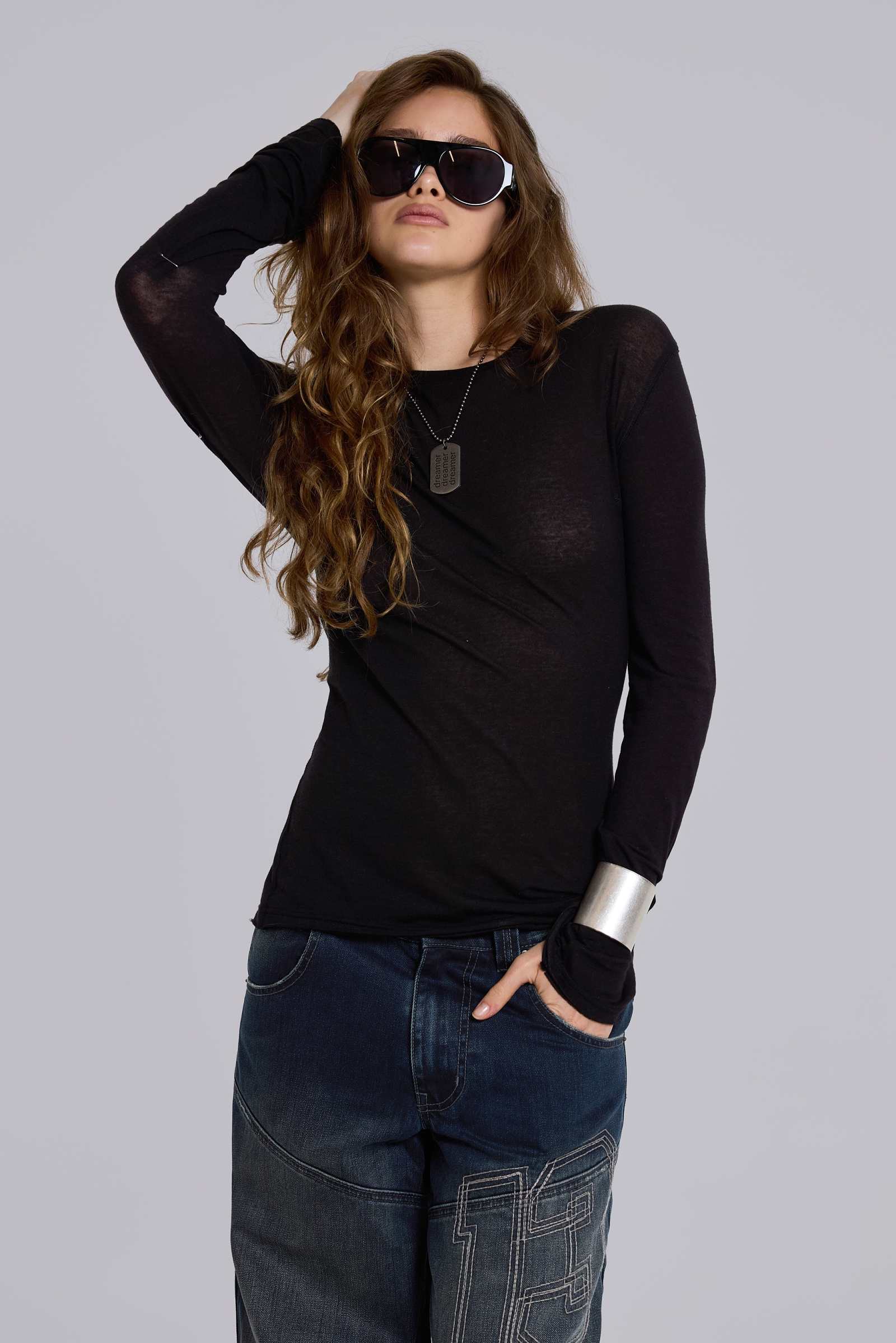Black Mist Long Sleeve Top