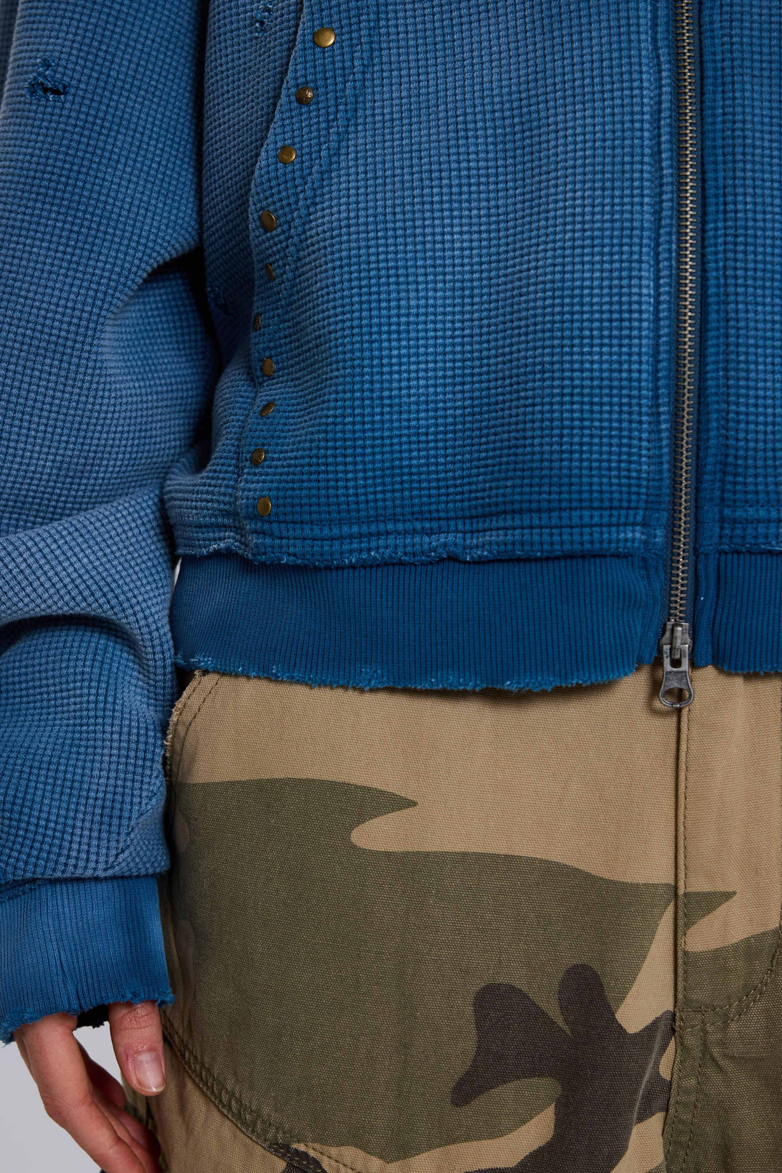Sunfade Waffle Studded Hoodie