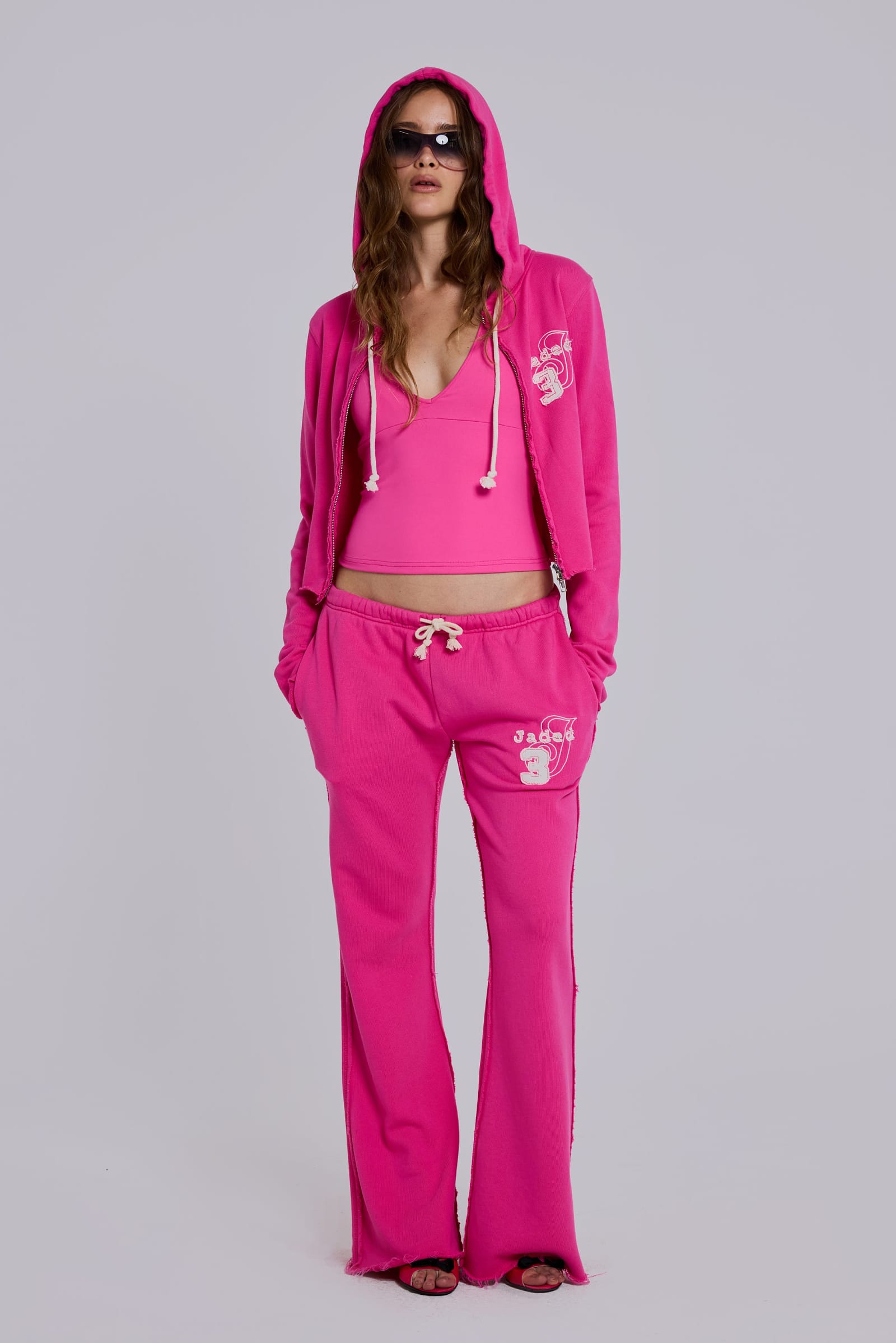 Cleo Slouchy Bootcut Jogger in Pink