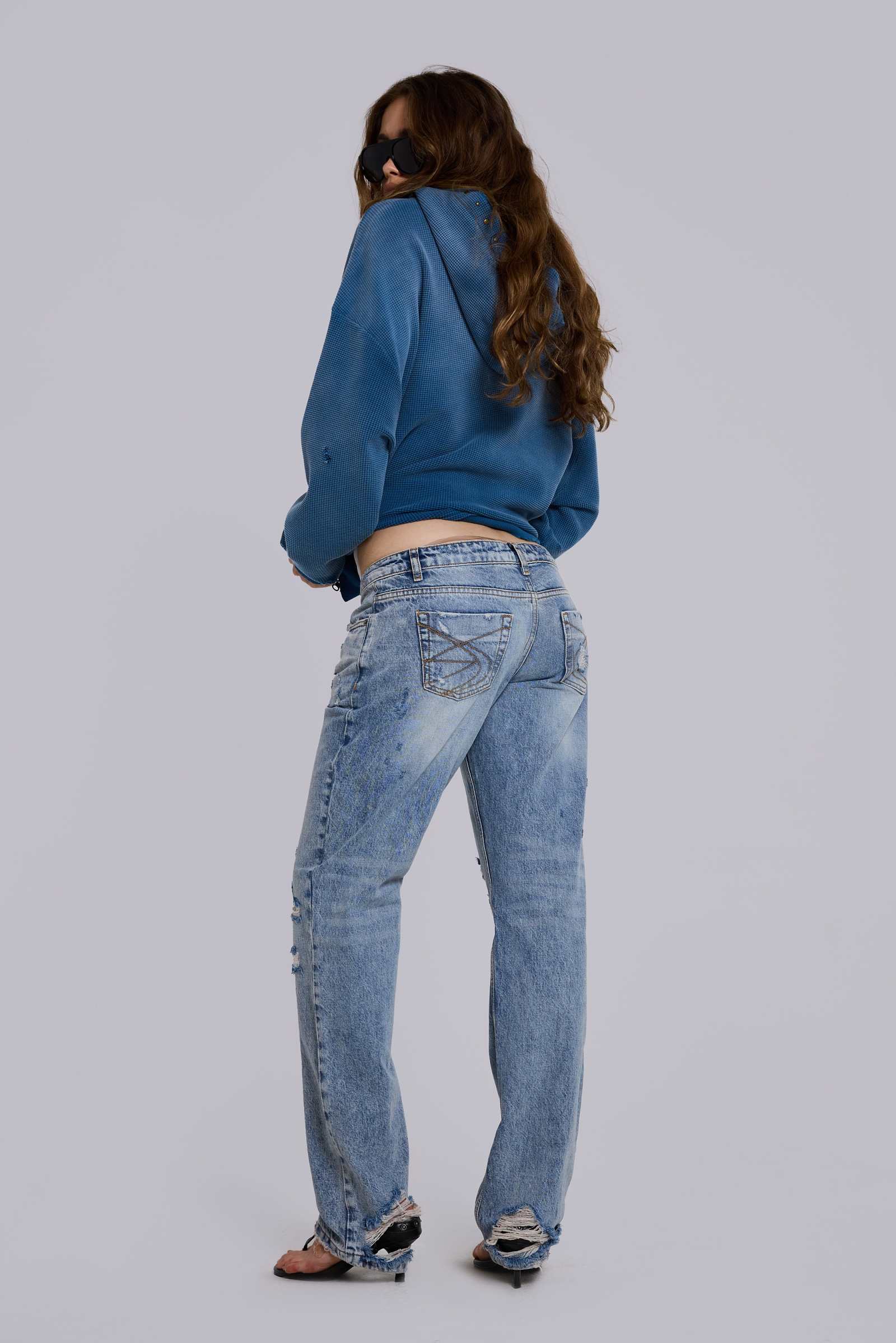 Rider Low Rise Straight Leg Jeans in Light Wash
