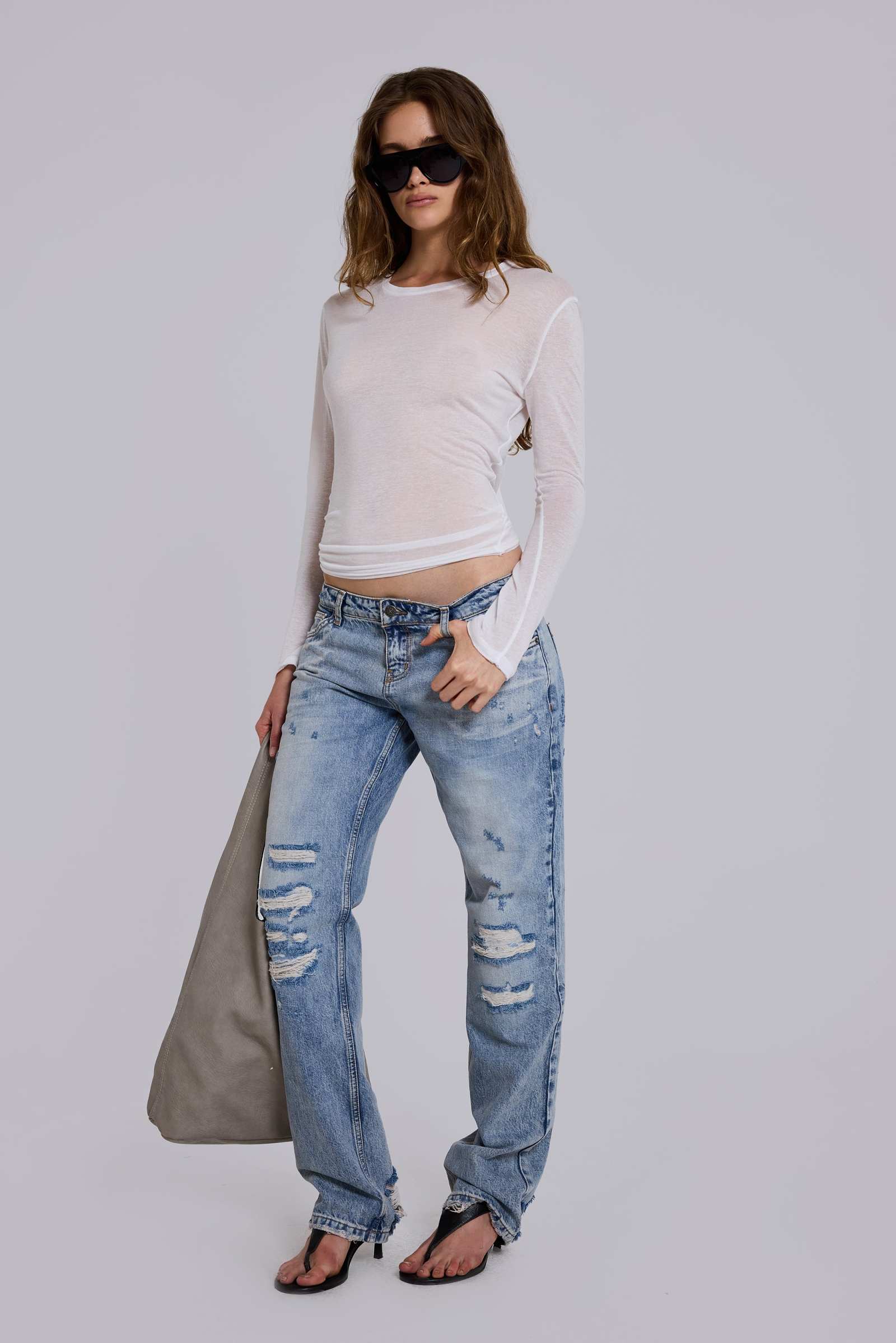 White Mist Long Sleeve Top
