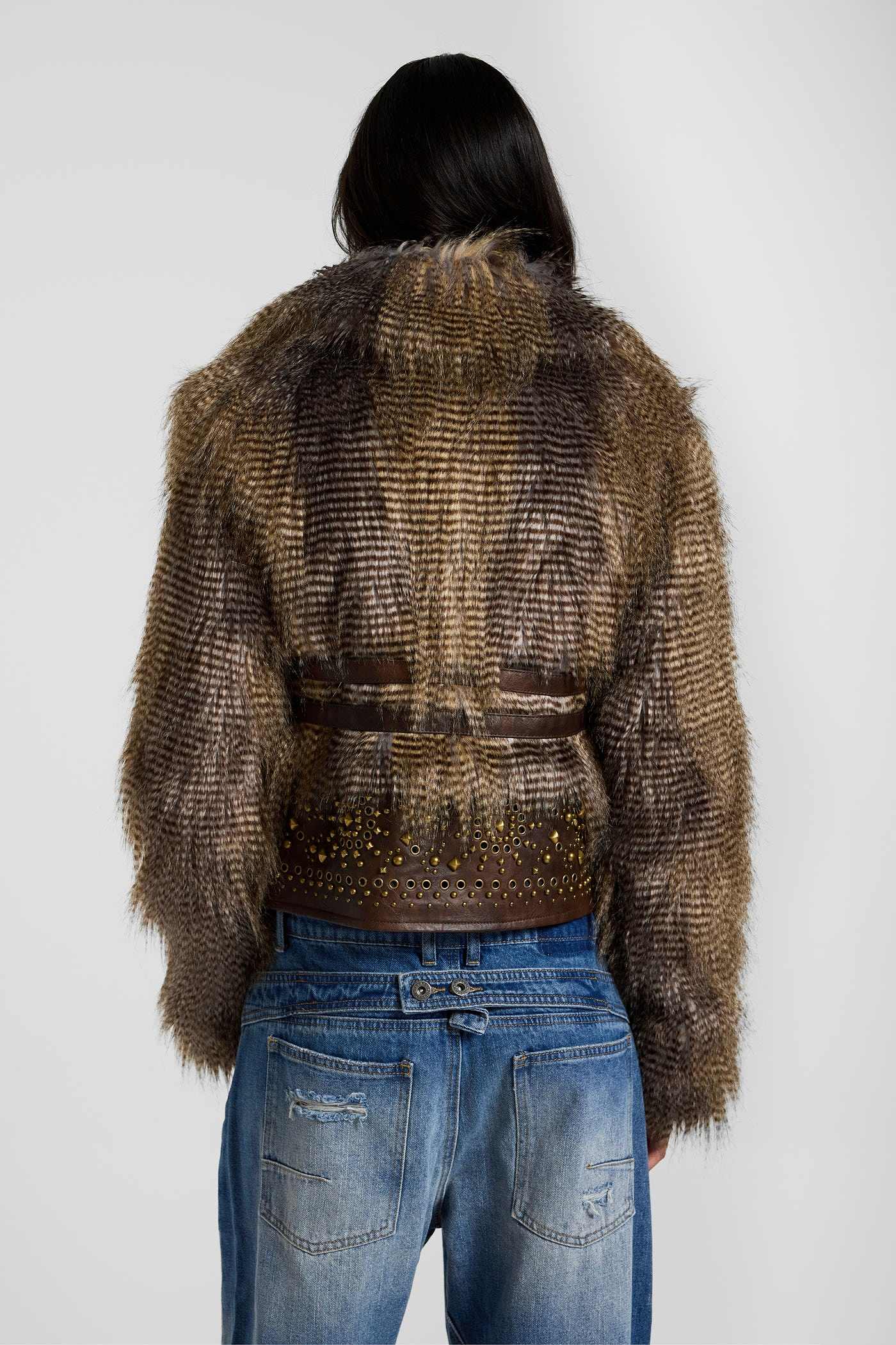 Imber Studded Faux Fur Jacket