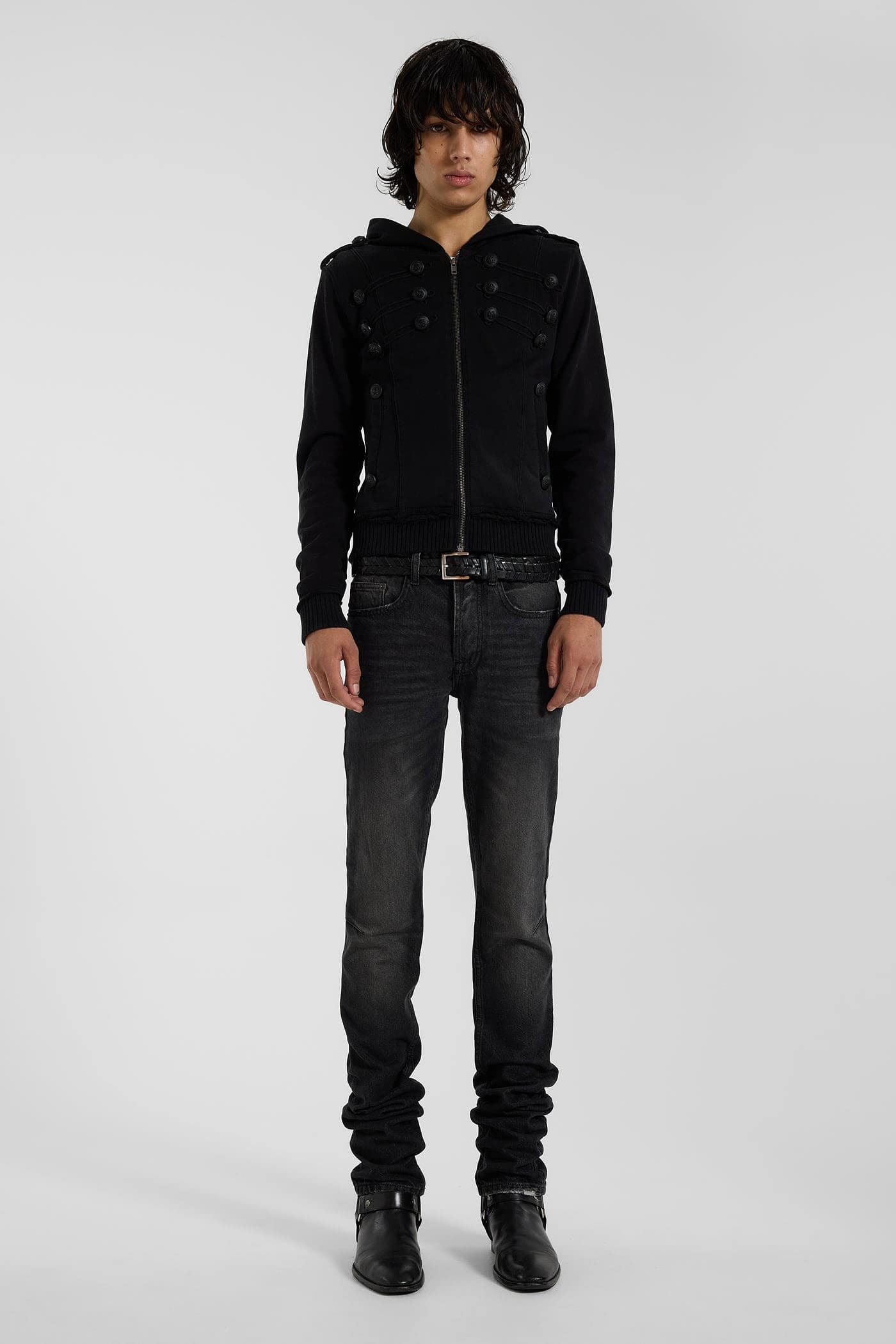 Washed Black Drain Jeans - JMJE5532_FLF3
