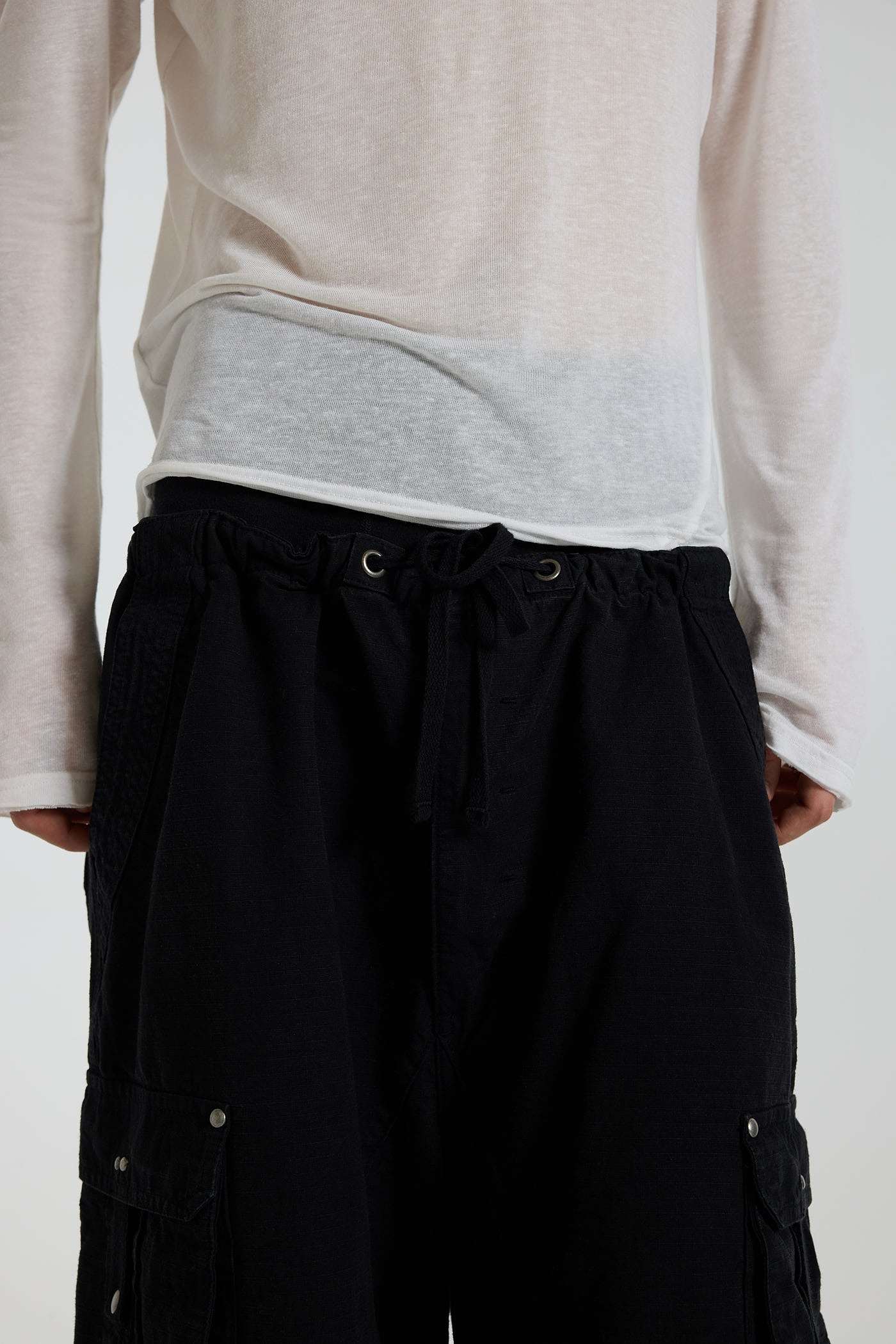 Washed Black XL Parachute Cargo Pants – view 22