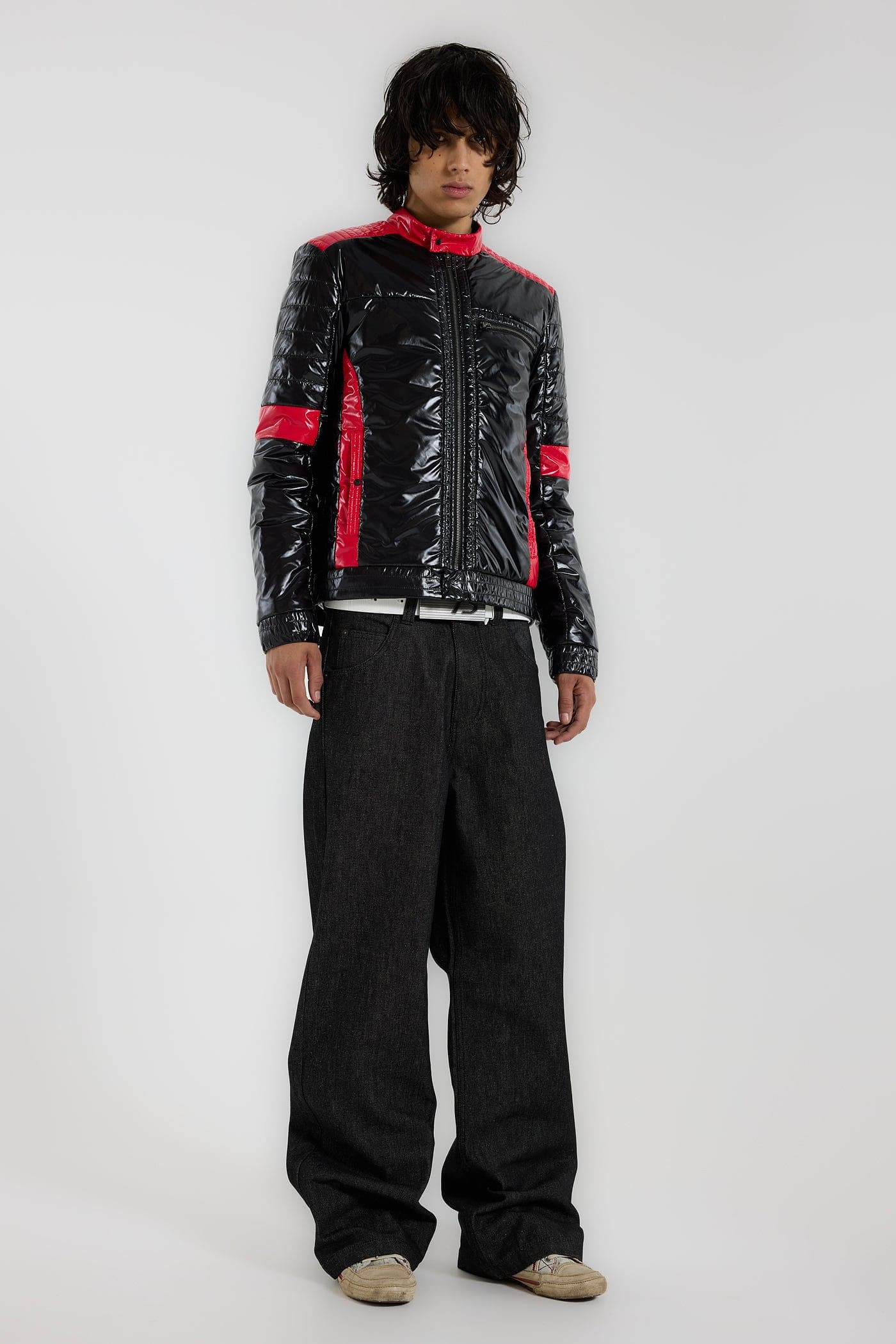 Racing Shiny Padded Jacket - JMJK6749_FLF3