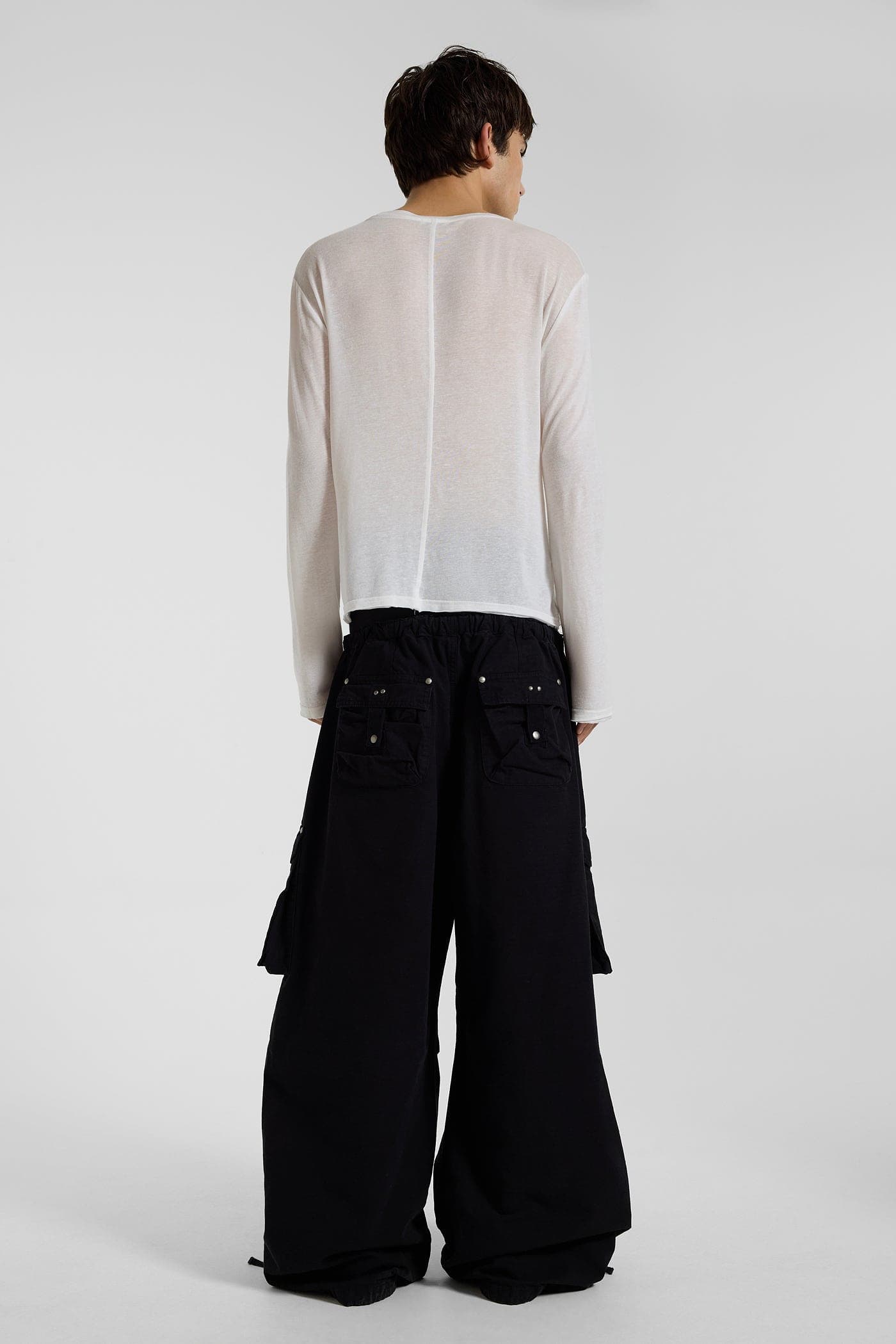 Washed Black XL Parachute Cargo Pants – view 19
