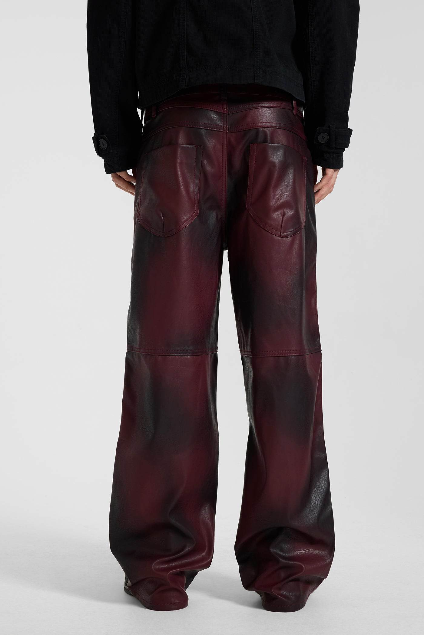 Oxblood Faux Leather Pants – view 11