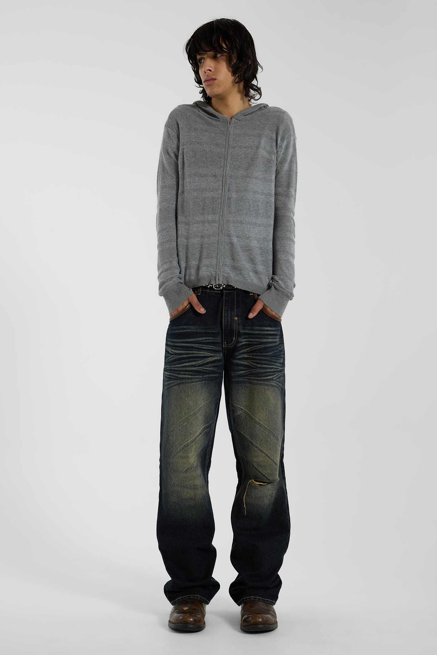 Storm Knitted Hoodie - JMKW6862_FLF2