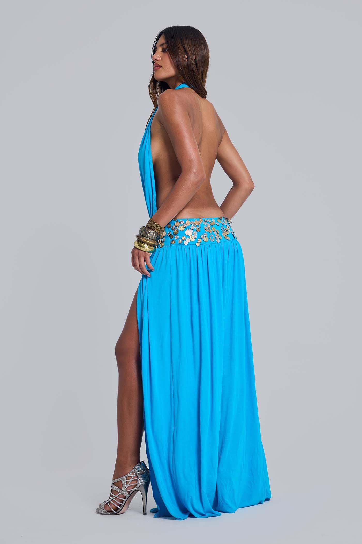 jaded london blue cut out dress Jaded London metallic cut out rib mini dress in blue